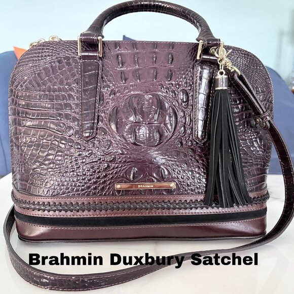 Brahmin Handbags - Brahmin Duxbury Satchel – Croc Embossed Leather